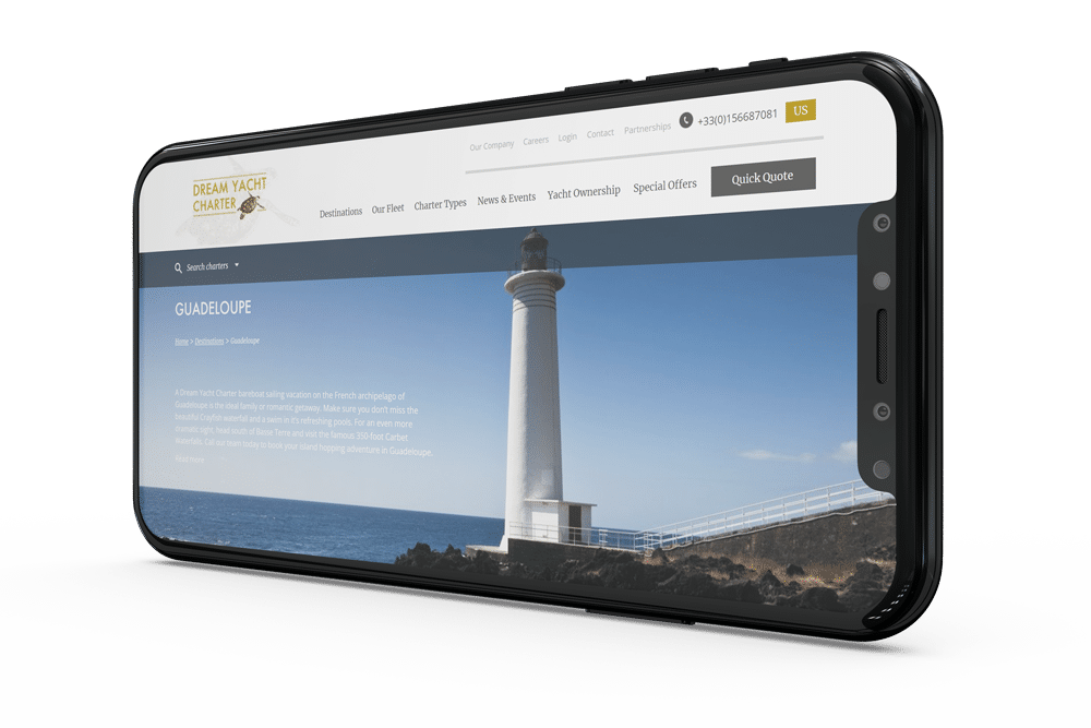 Smartphone affichant un phare.