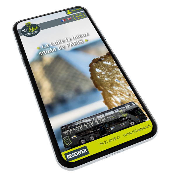 Smartphone avec une application ouverte.
