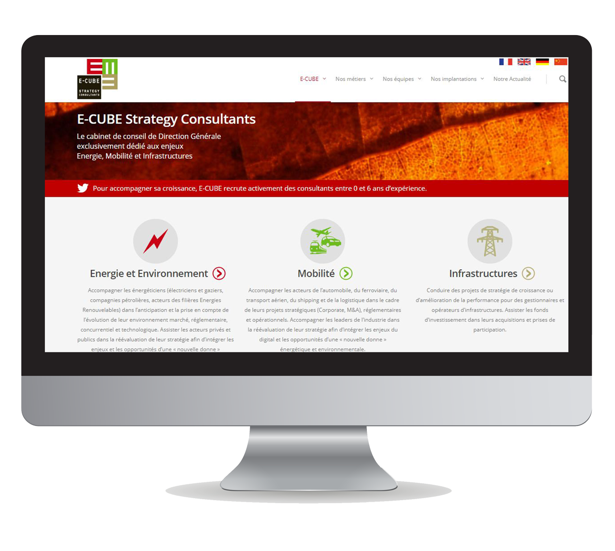 Écran d'ordinateur montrant un site web